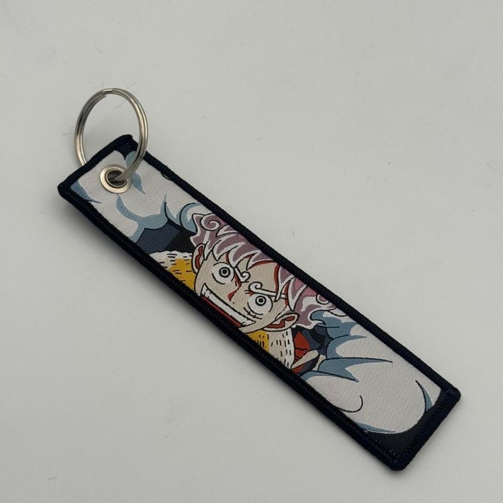 Unbranded Luffy One Piece Anime Keychain Flight Tag Blue Embroidered Accessory